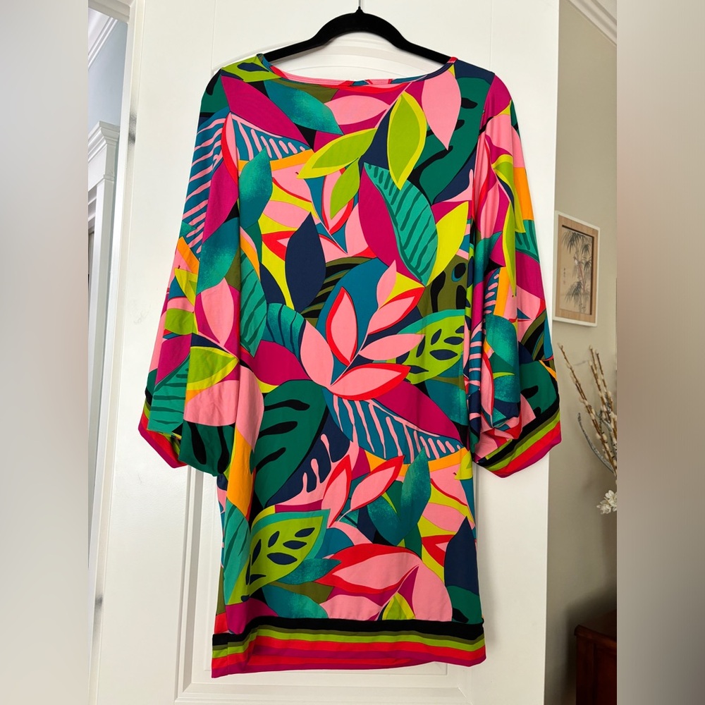 Trina Turk Rainforest Tropical Vibrant Tunic Cover-Up Dress Tunic Small - Picture 7 of 15